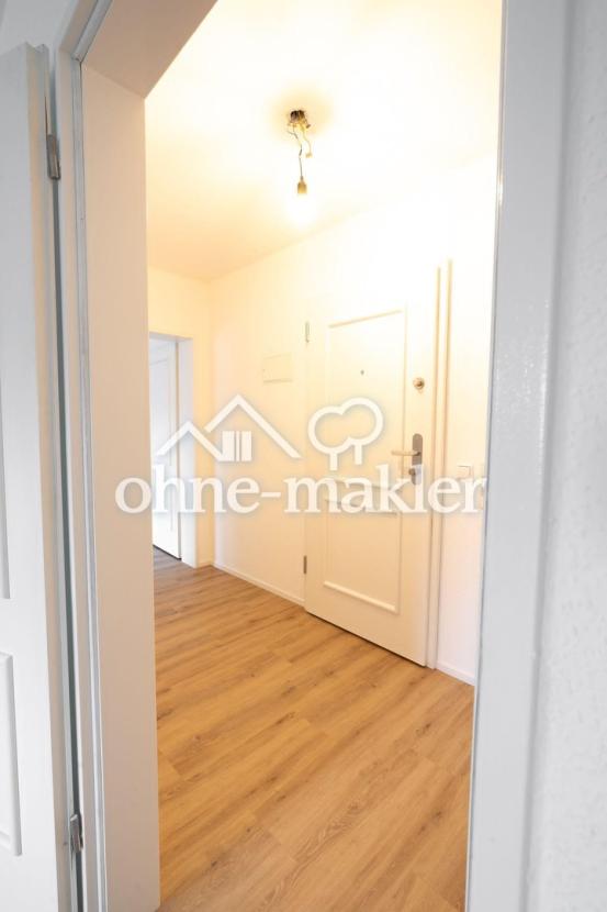 Flug mit Blick zum Haustüreing