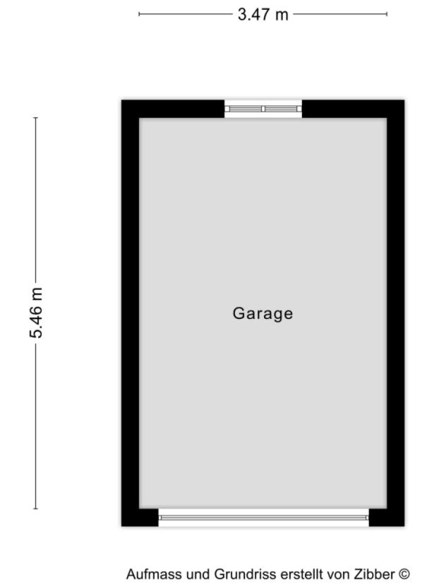 Grundriss Einzelgarage vorn