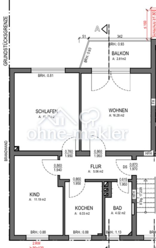 Balkon in Südausrichtung 