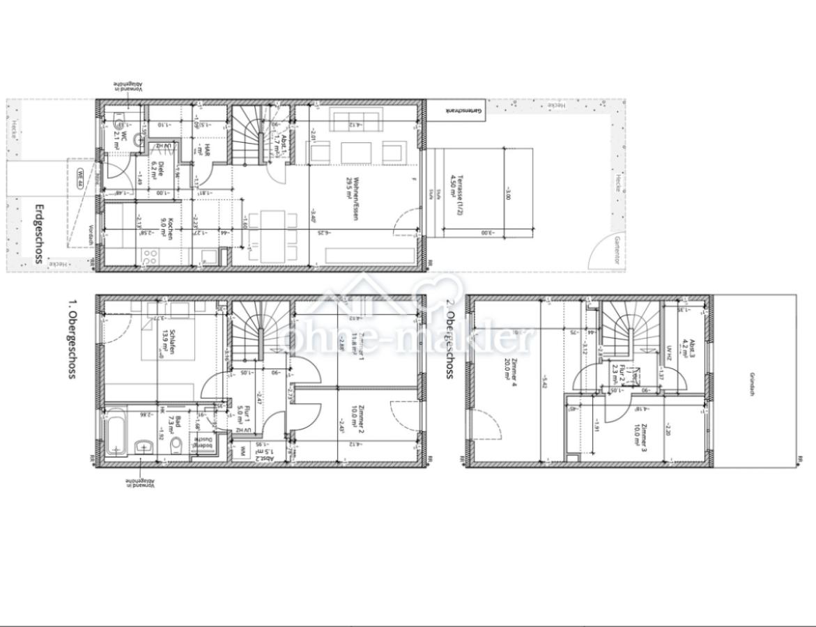 Grundriss mit Massen