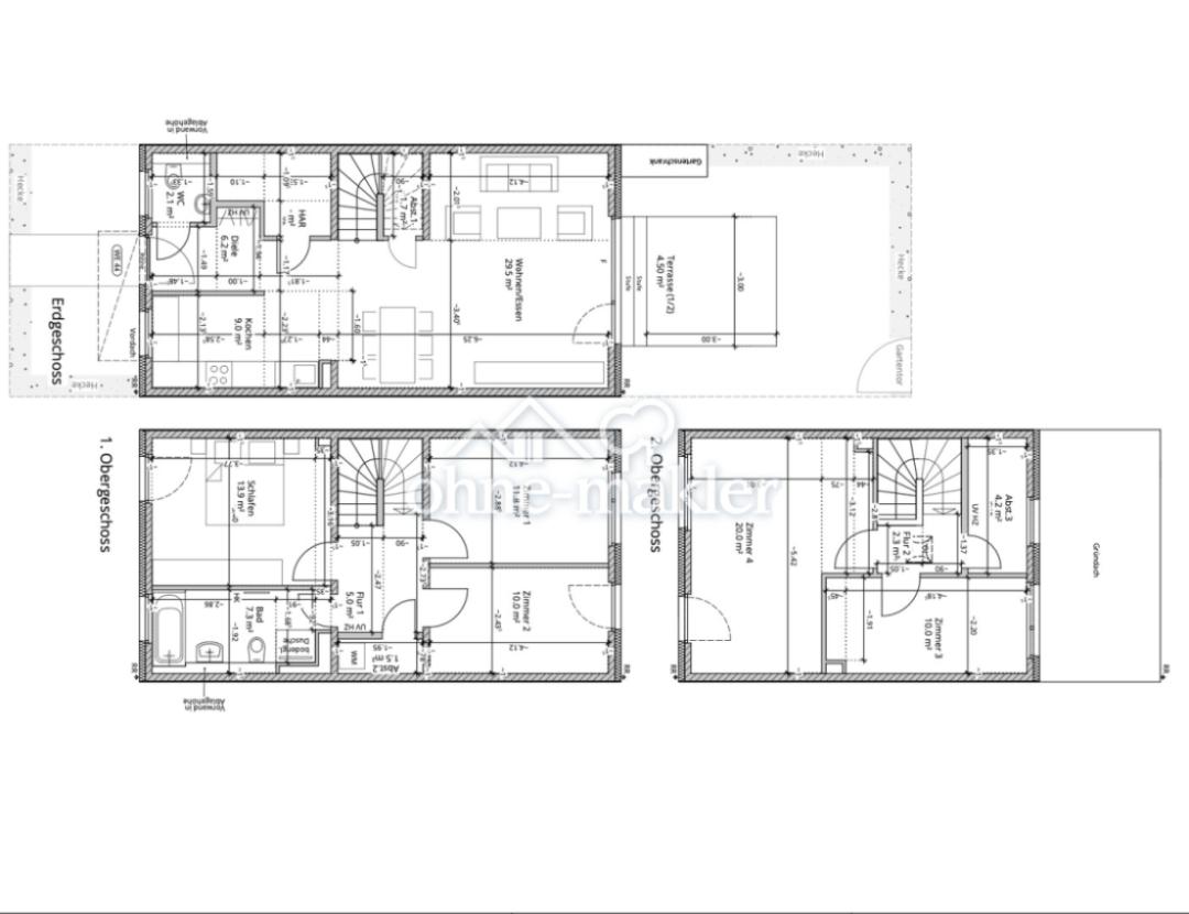 Grundriss mit Massen