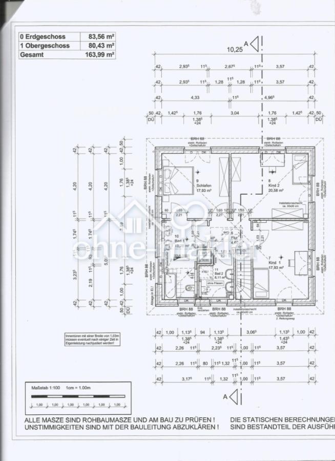 Grundriß Obergeschoß