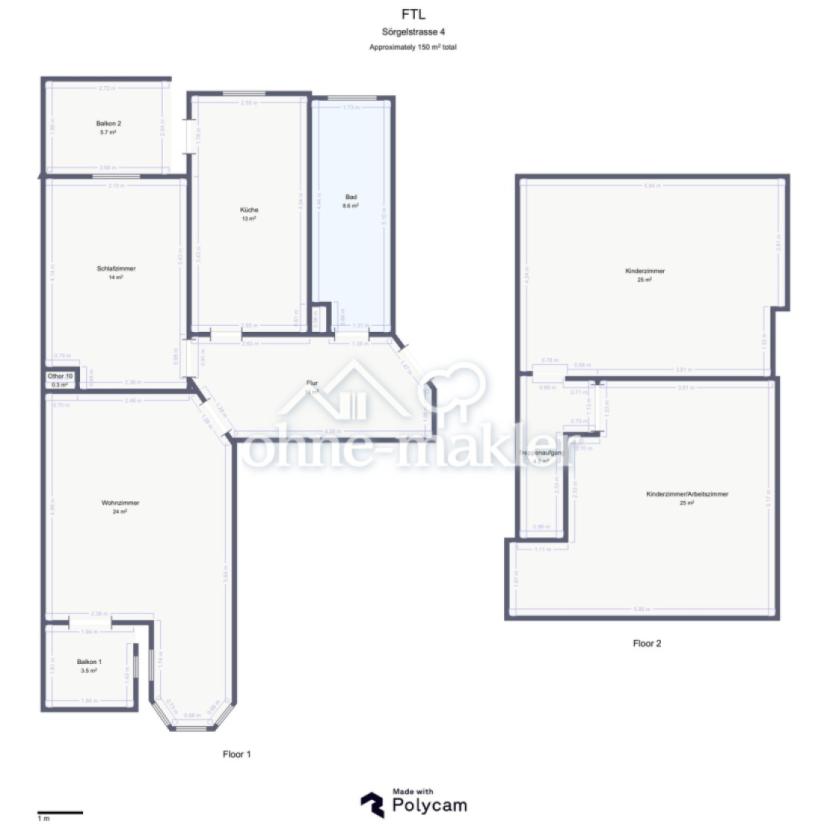 Grundriss mit Grundflächen