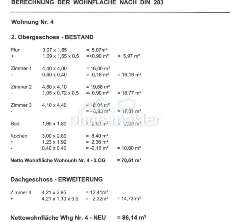 Wohnflächenberechnung