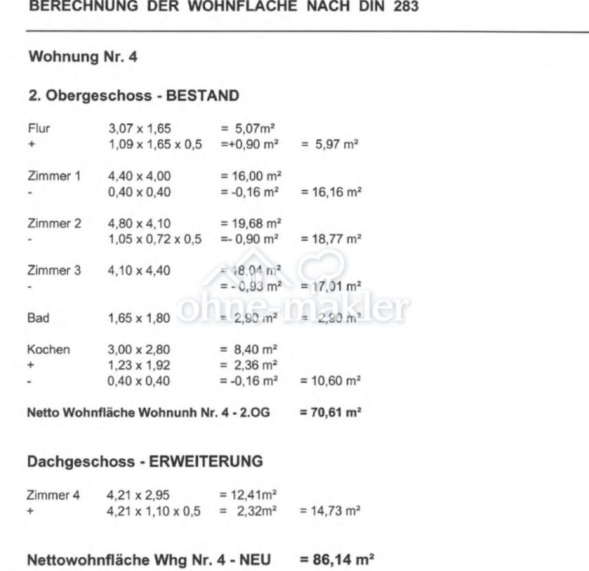 Wohnflächenberechnung