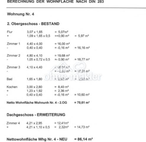 Wohnflächenberechnung