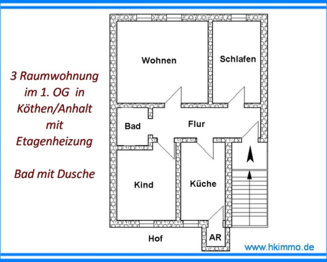 Grundriss der Wohnung in Köthen