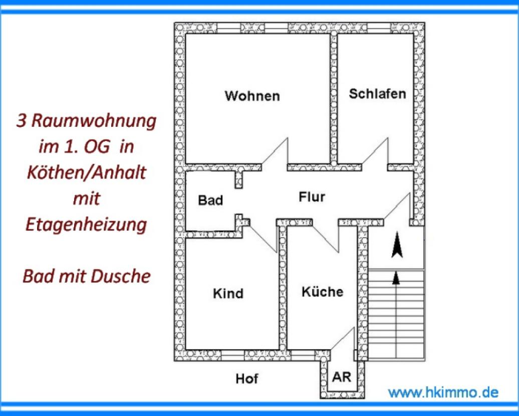 Grundriss der Wohnung in Köthen