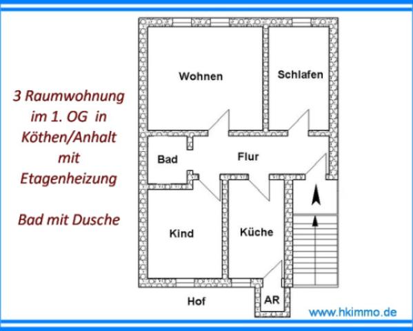 Grundriss der Wohnung in Köthen