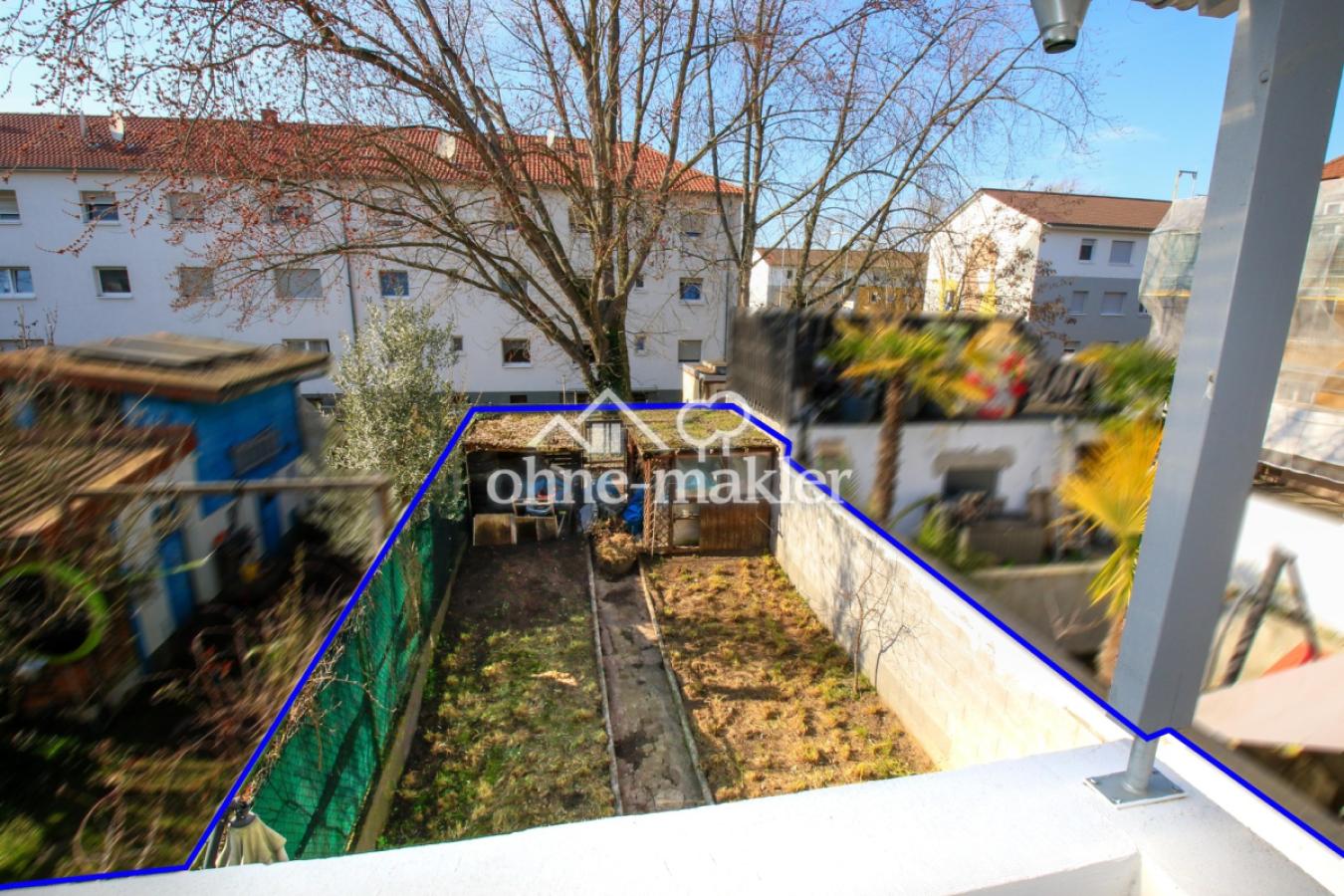 Gartenansicht vom Balkon