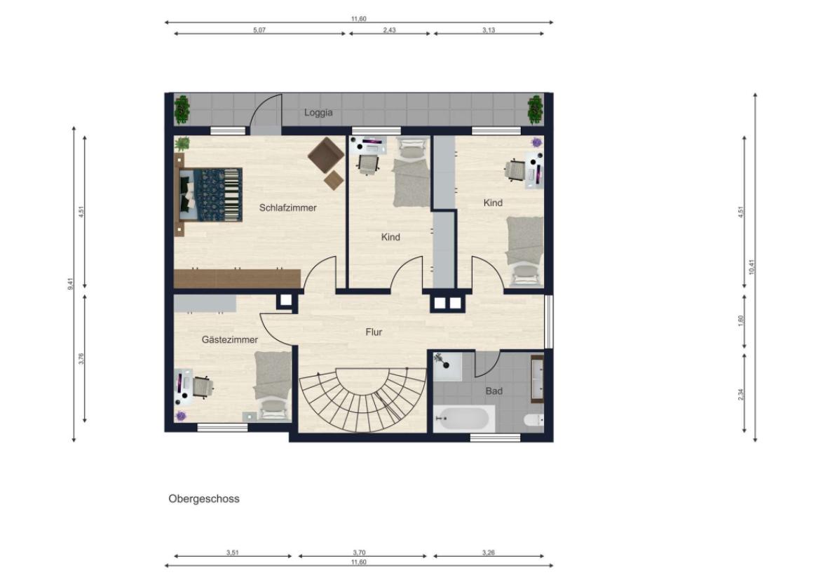 Grundriss Obergschoss
