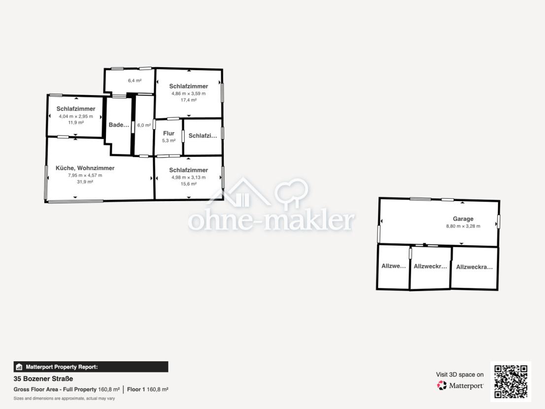 Grundriss Haus und Garage