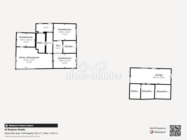 Grundriss Haus und Garage