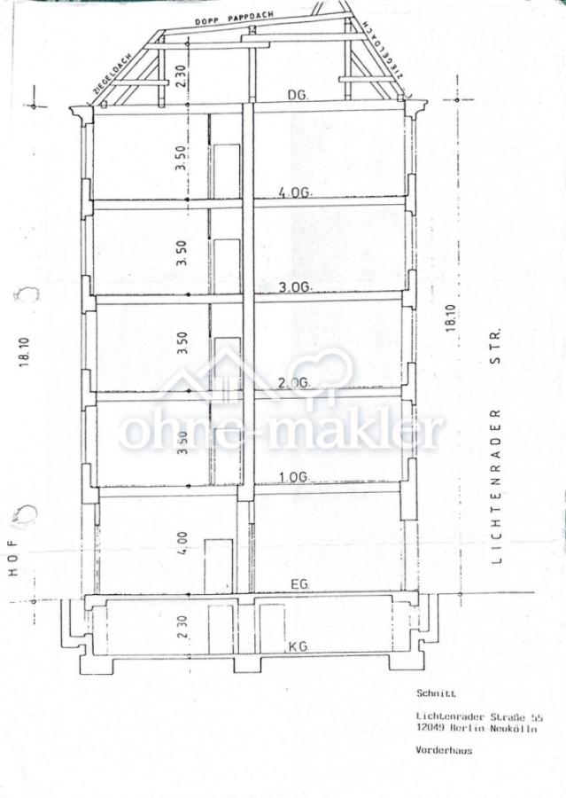 Hausschnitt, Vorderhaus