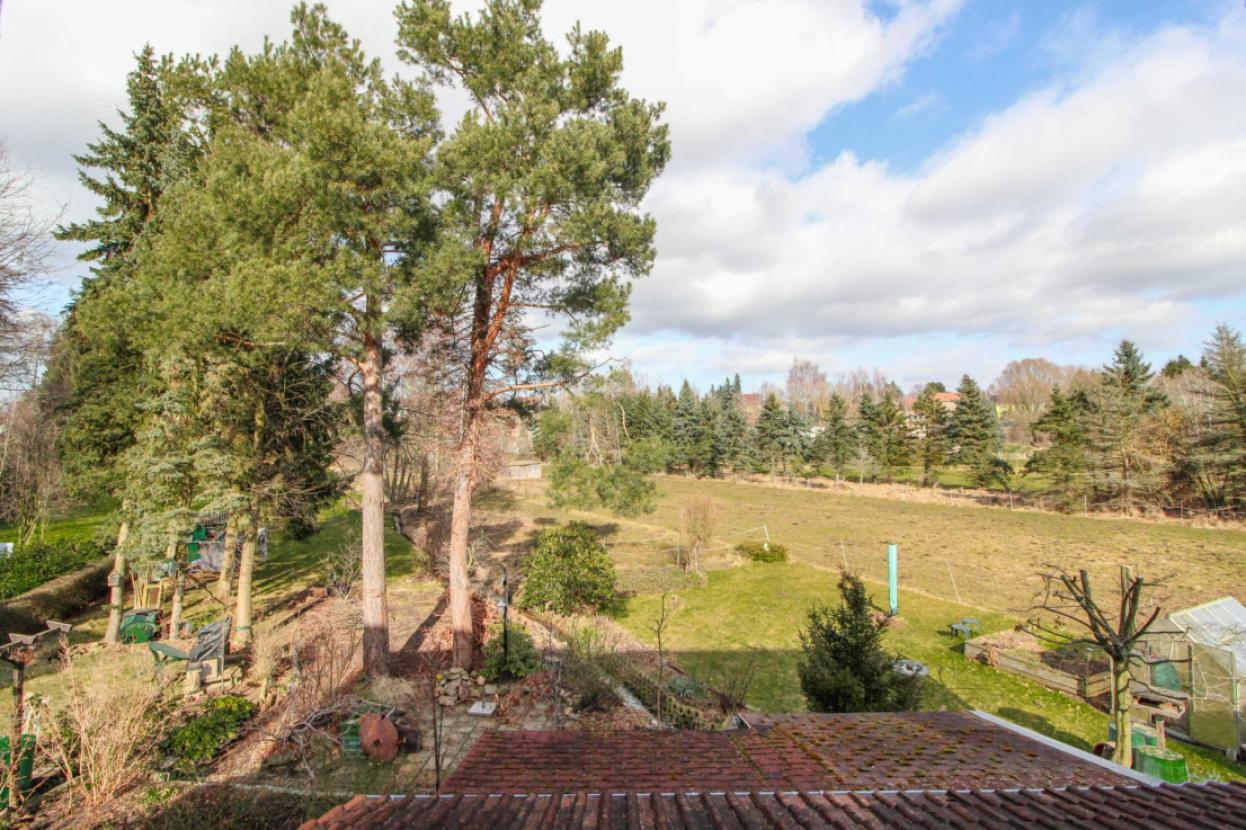 hinterer Gartenbereich mit Blick ins Grüne