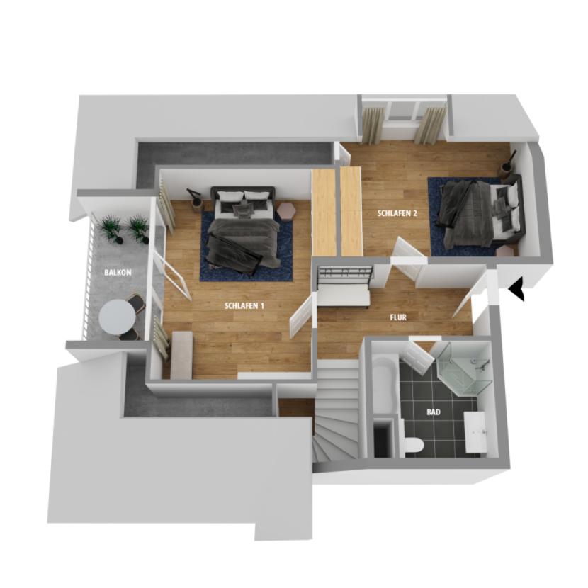 3D-Grundriss - Dachgeschoss