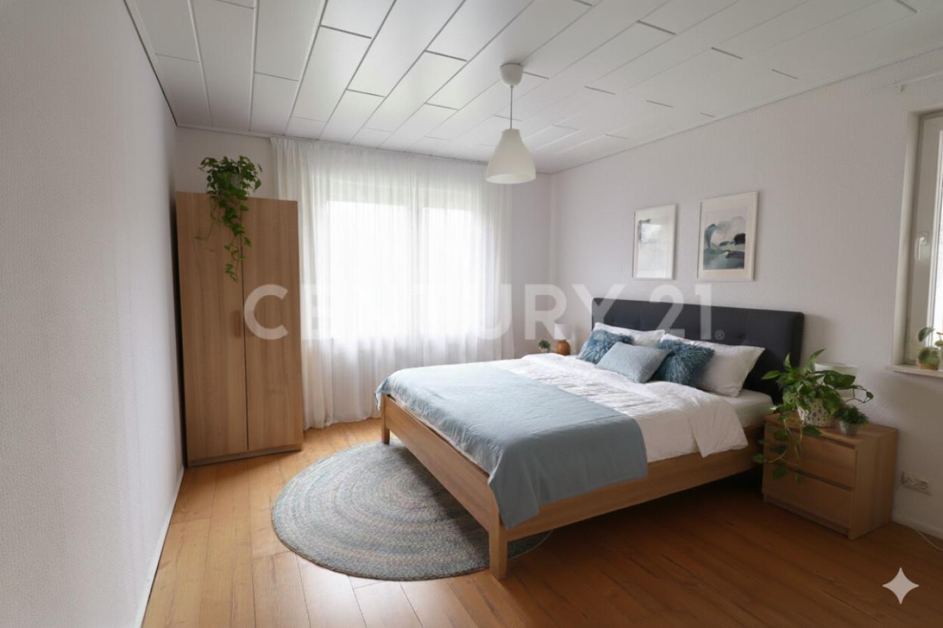 Schlafzimmer mit KI möbliert