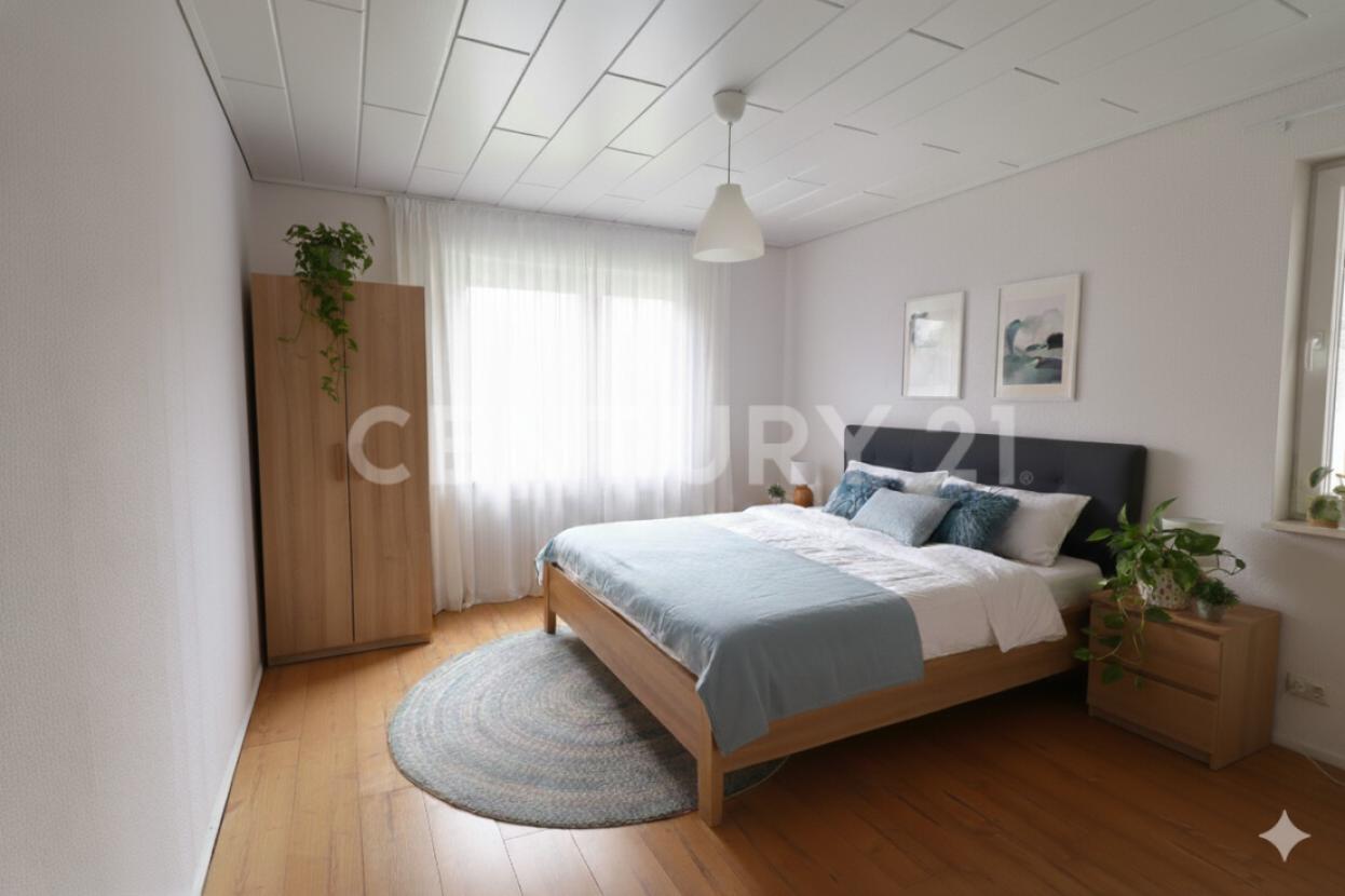 Schlafzimmer mit KI möbliert