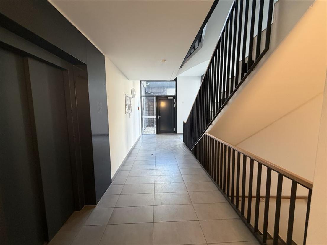 gepflegtes Treppenhaus mit Aufzug