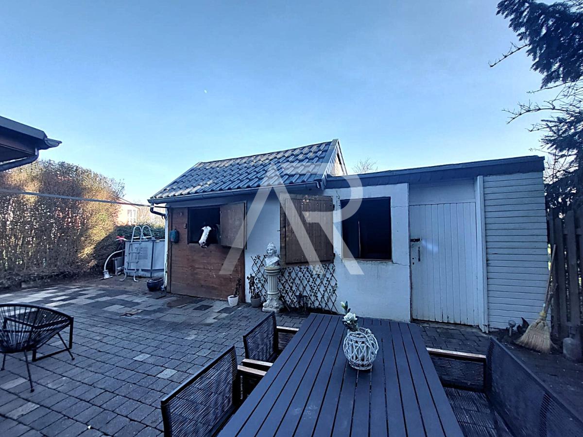 Terrasse Blick Pferdestall