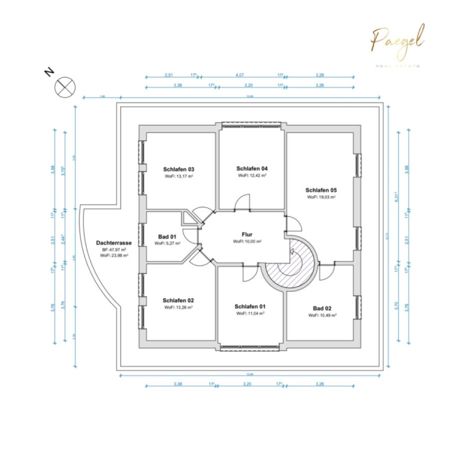 Grundriss - Haupthaus Obergeschoss