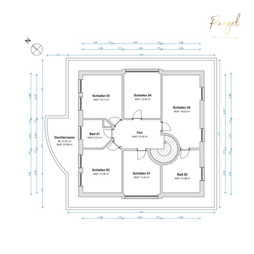 Grundriss - Haupthaus Obergeschoss