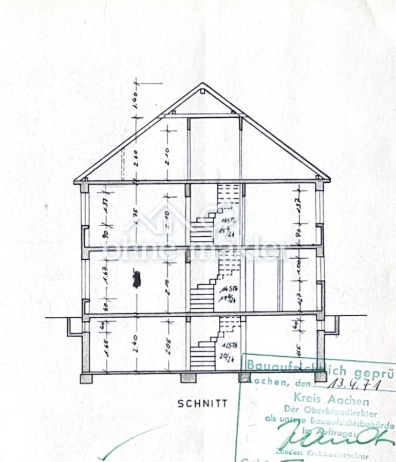 Schnitt durchs Gebäude