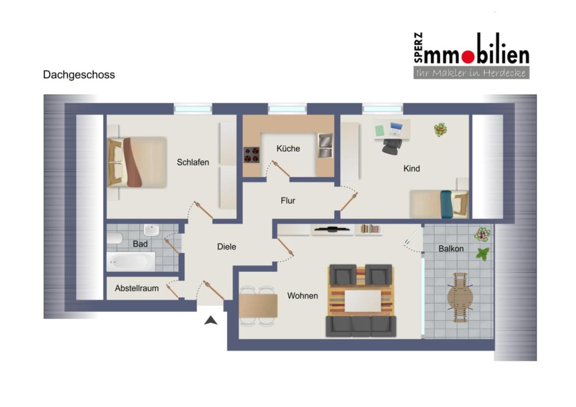 Grundriss der Wohnung DG