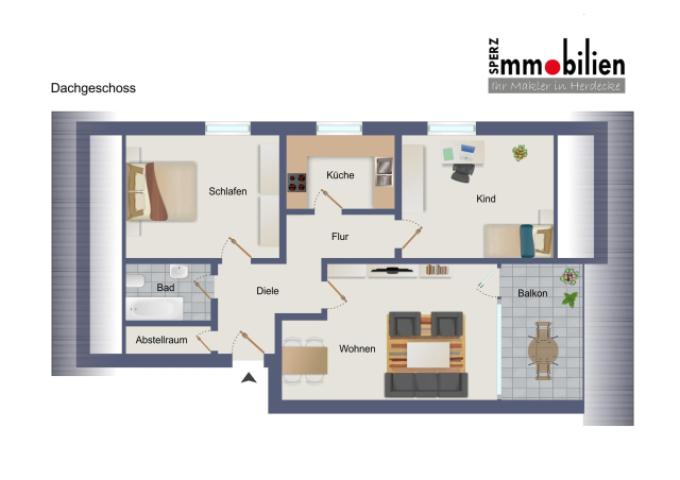 Grundriss der Wohnung DG
