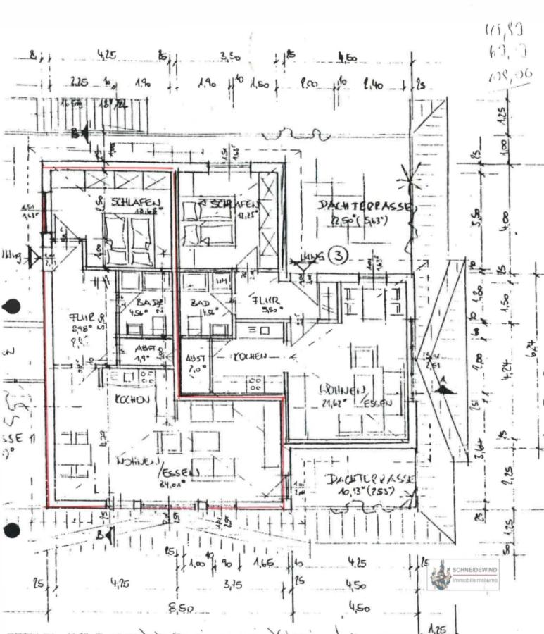 Grundriss OG mit Dachterrasse