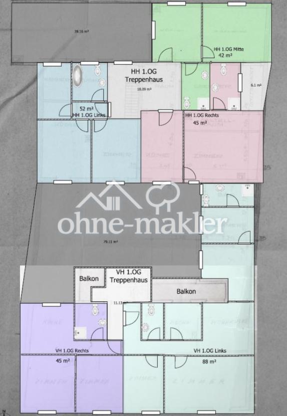1.OG HHaus 139qm, VHaus 133qm