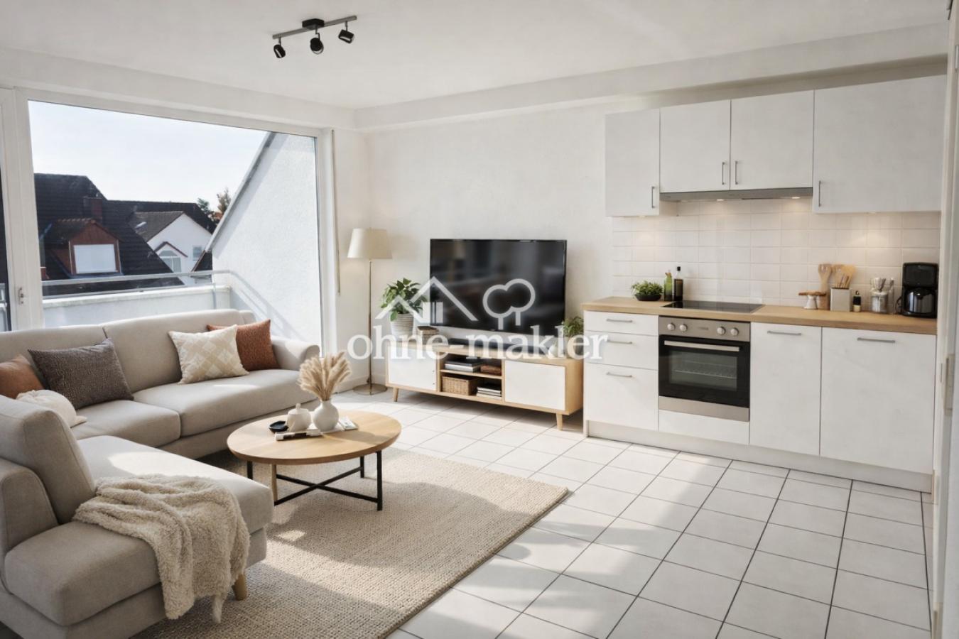 Wohnzimmer KI eingerichtet