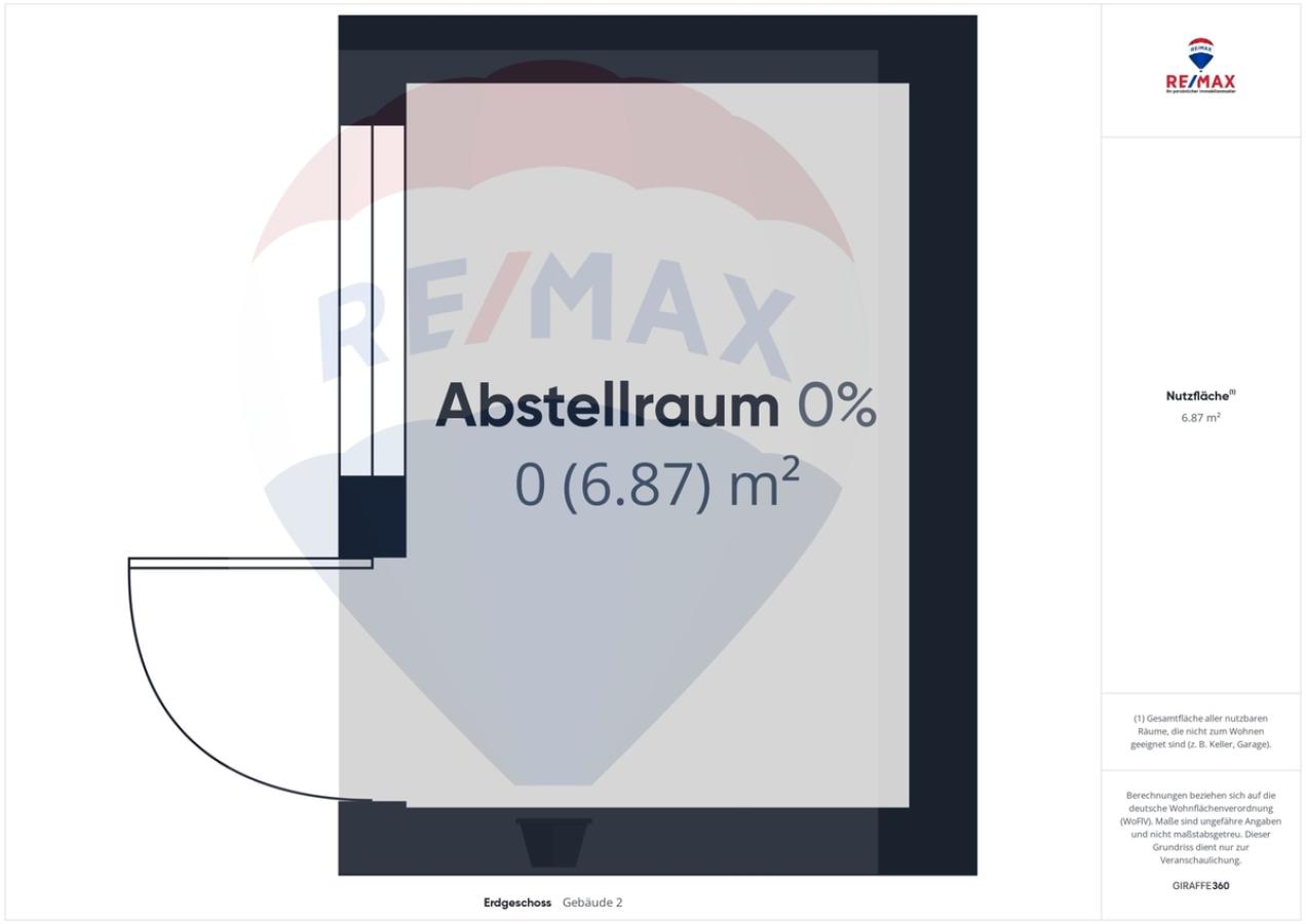Grundriss Abstellraum an der Garage