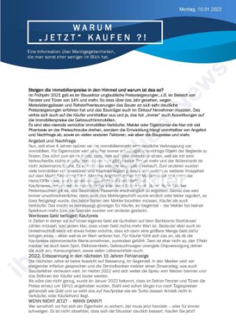 Warum jetzt kaufen!