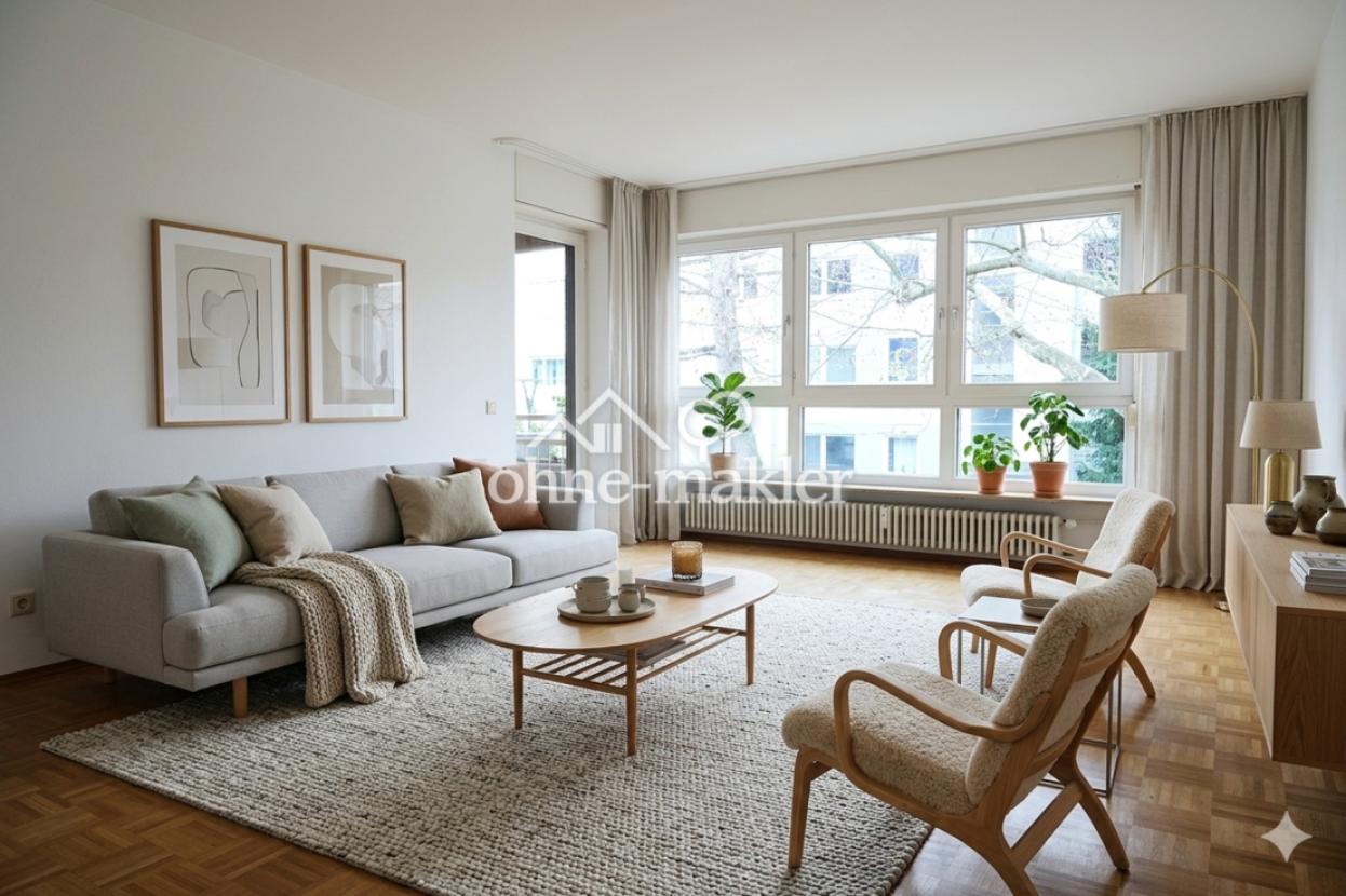 Wohnzimmer virtuell möbliert