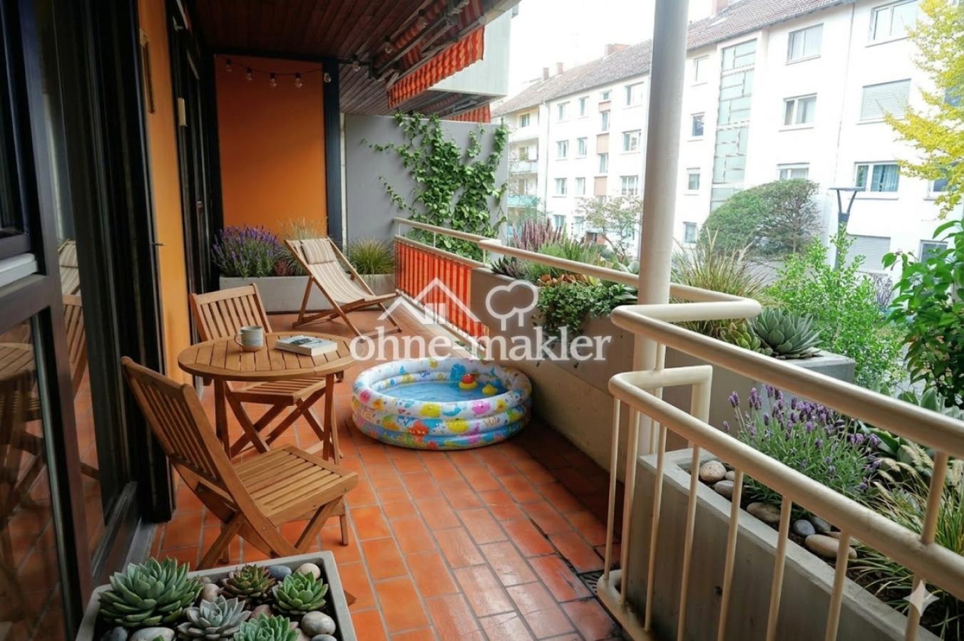 Balkon virtuell möbliert