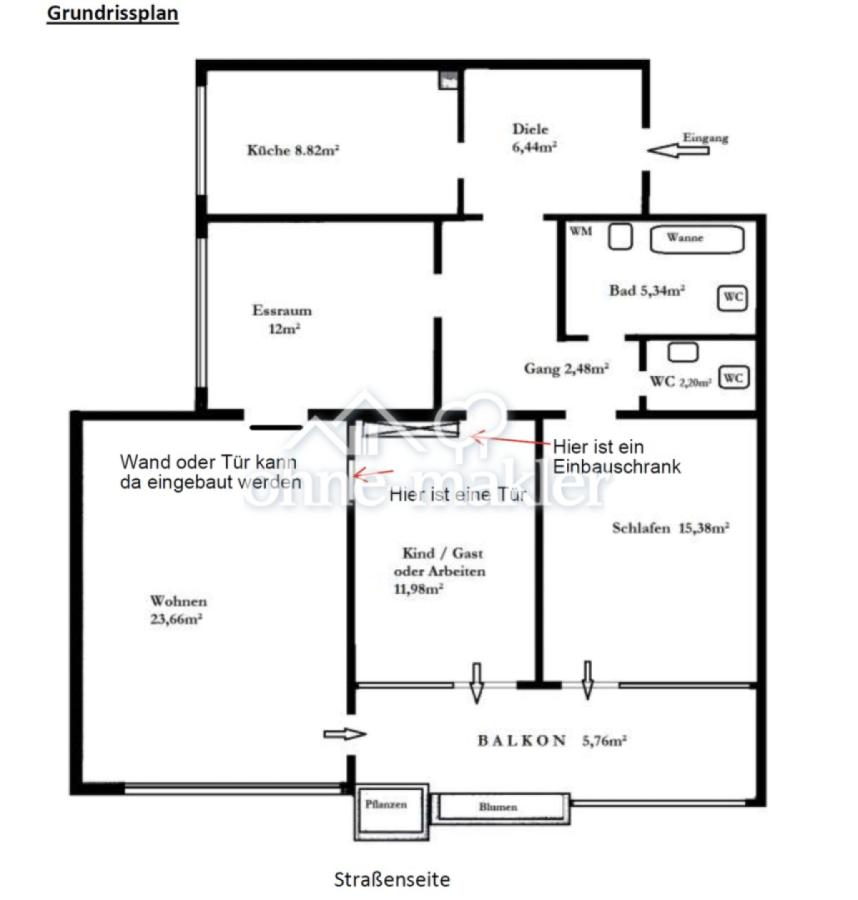Grundriss mit Erklärungen