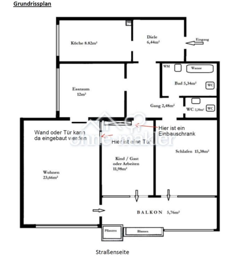 Grundriss mit Erklärungen