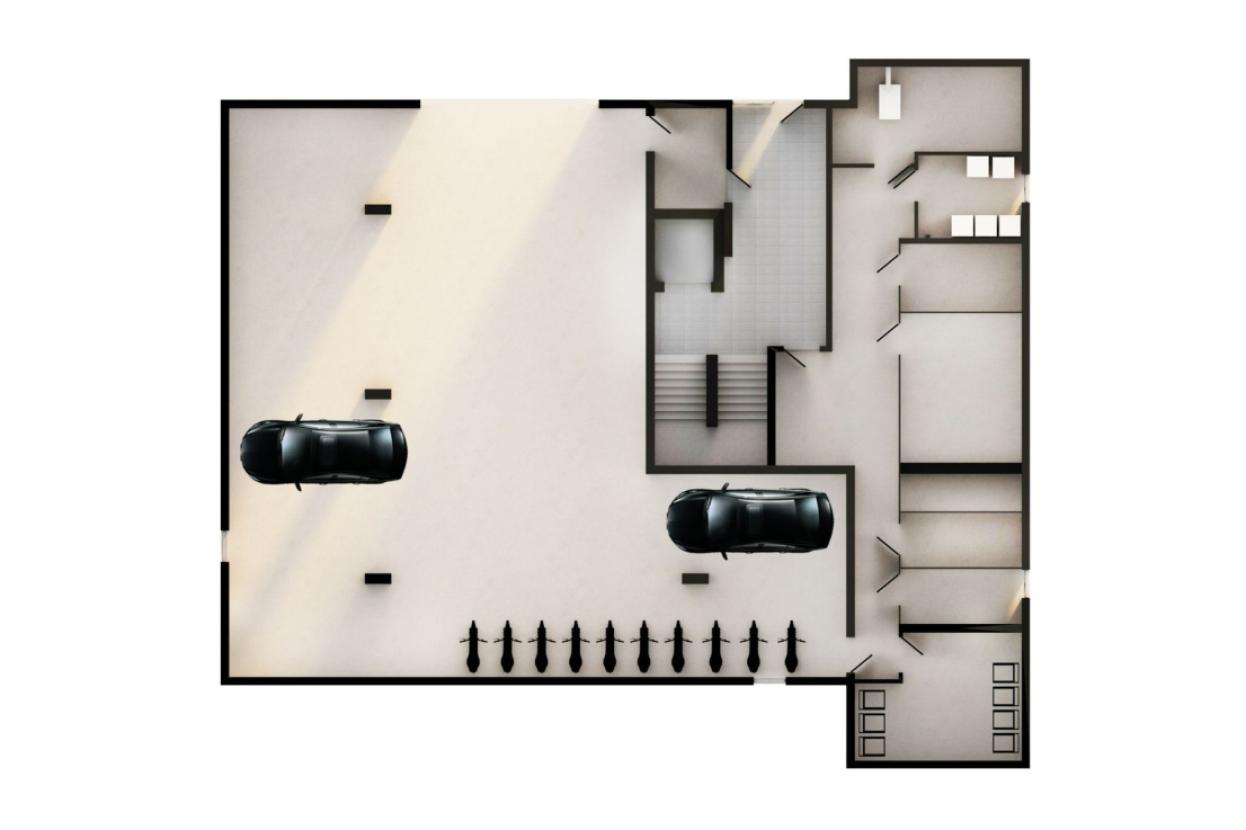 Grundriss Skizze UG-Tiefgarage