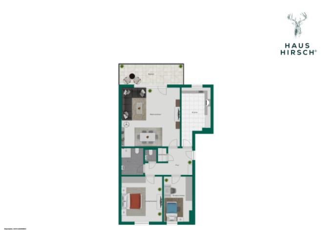 Grundriss mit Einrichtungsbeispiel