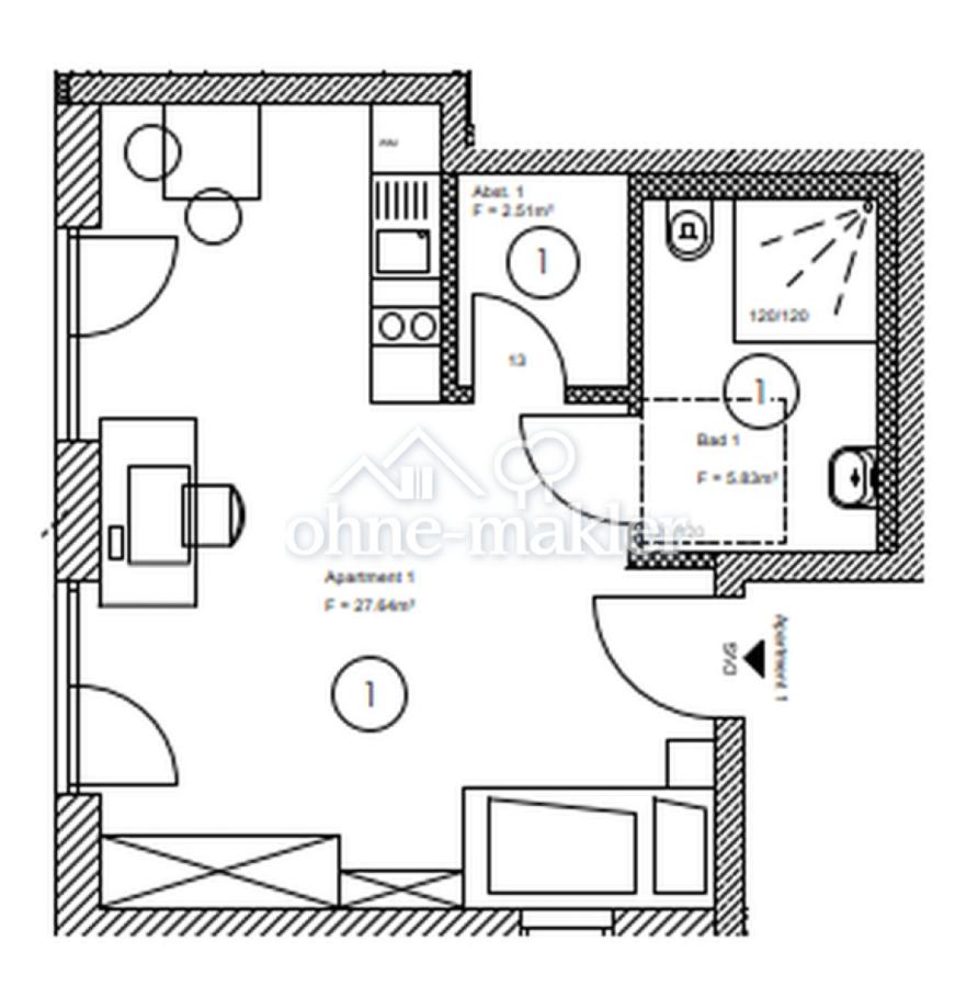 Grundriss Apartment Nr. 1