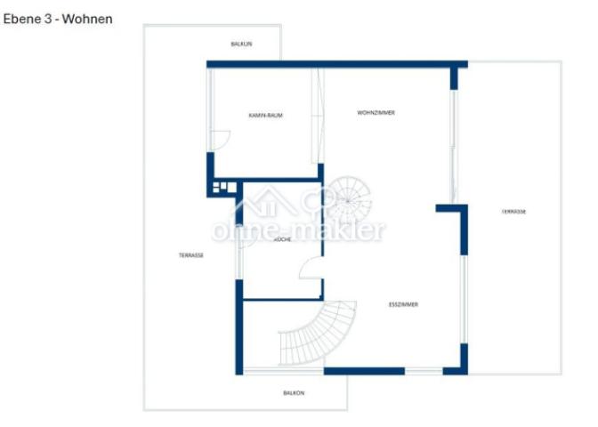 Grundriss Ebene 3 Wohnz.