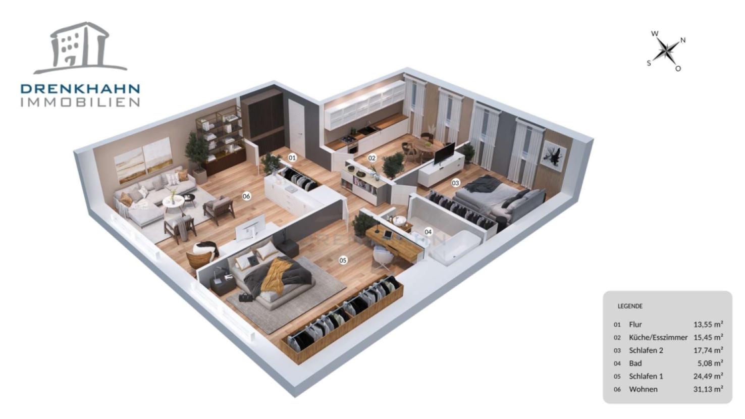 3D Grundriss WE02 2.OG rechts