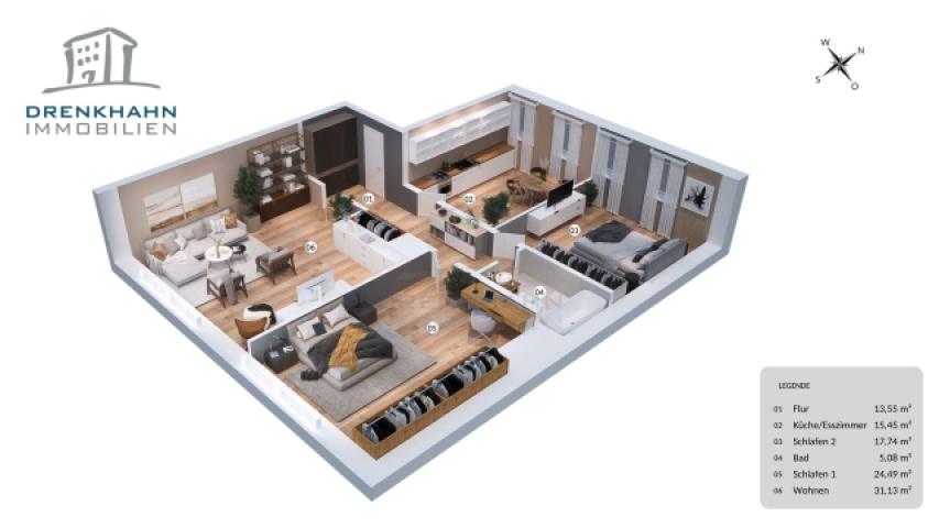 3D Grundriss WE02 2.OG rechts