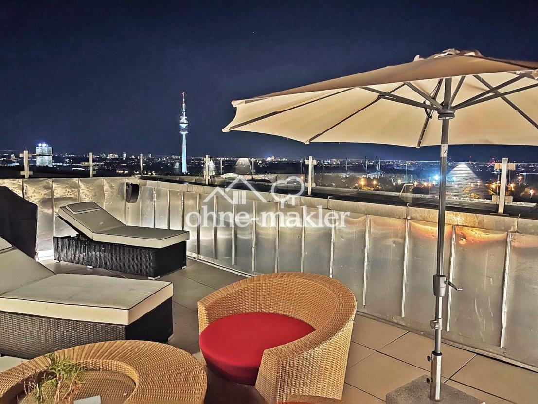 Dachterrasse Nacht mit Blick