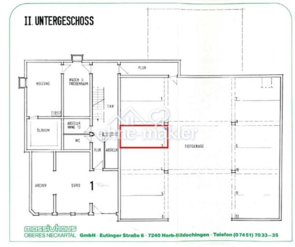 Grundriss Tiefgarage