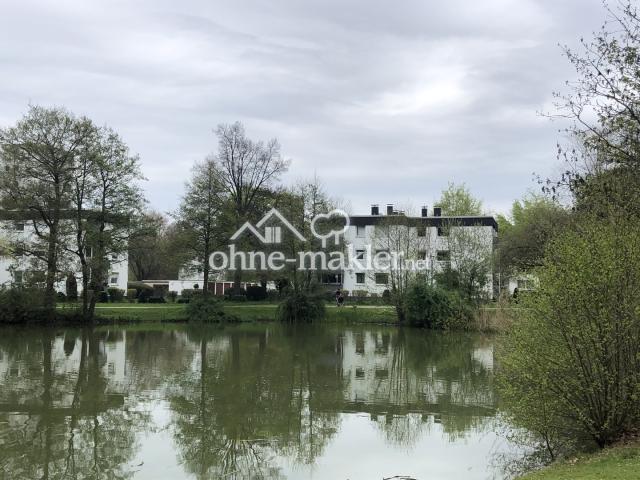 Blick über Teich zum Haus