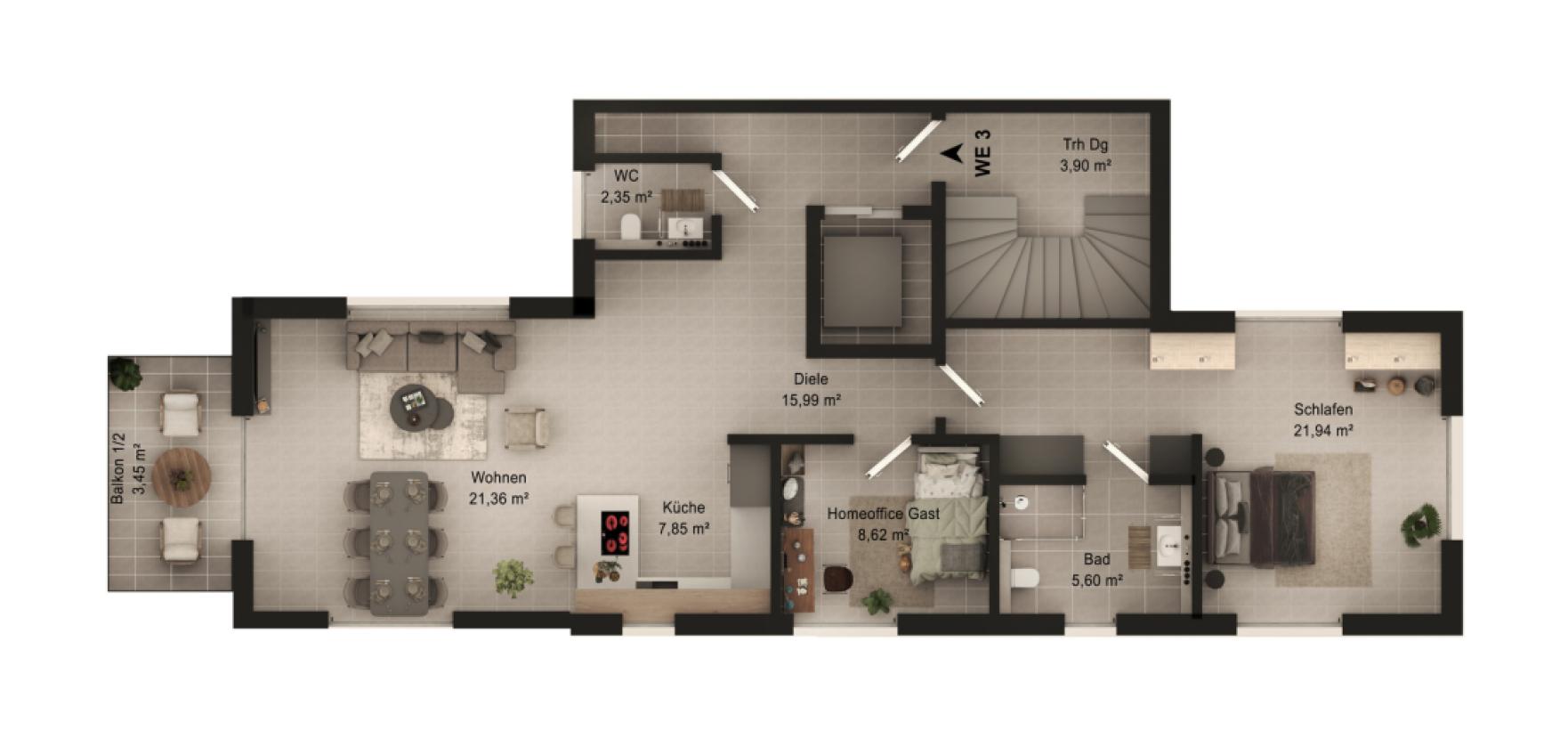 Grundriss Skizze Whg DG