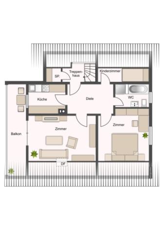 Grundriss der Wohnung