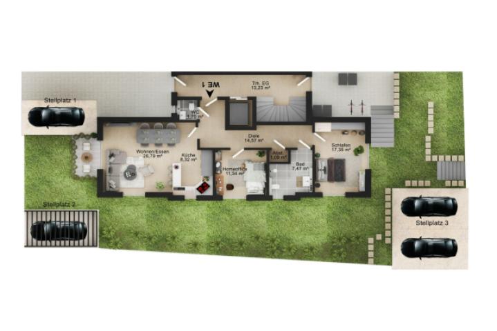 Grundriss Skizze Whg EG